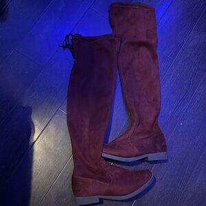 TOP moda burgundy suede boots